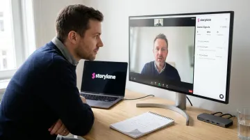 Sales rep actively listening to prospect during B2B discovery call at desk